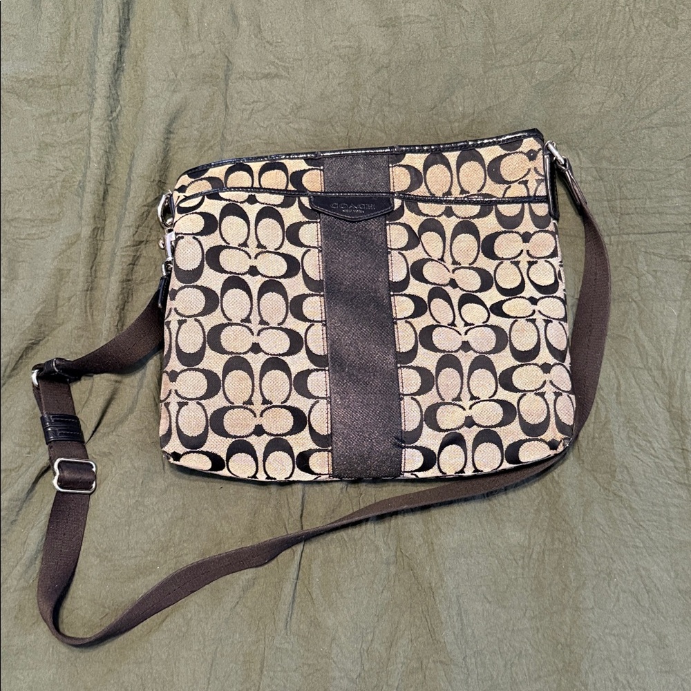 Coach Black and Tan Crossbody Bag